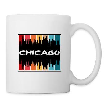 Chicago Illinois États-Unis Skyline Silhouette Voyage Sou - Mug blanc - blanc - Droite