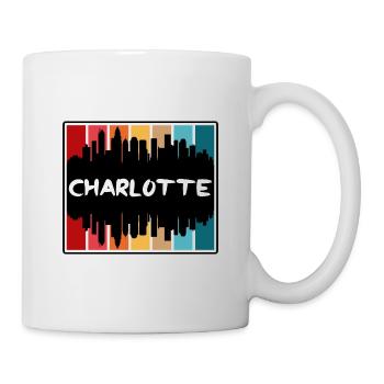 Charlotte North Carolina Usa Skyline Silhouette Tr - Mug - white - Right
