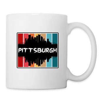 Pittsburgh Pennsylvanie États-Unis Skyline Silhouette Tra - Mug blanc - blanc - Droite