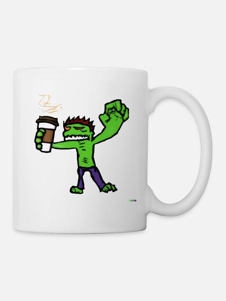 zombie drink coffee - Mug blanc - blanc