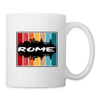 Rome Italy Skyline Silhouette Travel Souvenir - Mug - white - Right