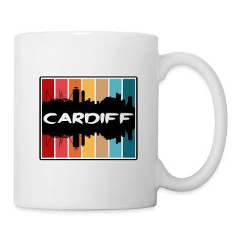 Cardiff Wales Skyline Silhouette Reisesouvenir - Tasse - Weiß - Rechts