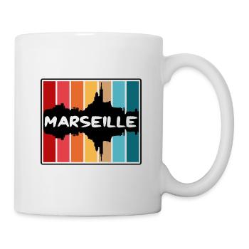 Marseille Frankreich Skyline Silhouette Reise Souveni - Tasse - Weiß - Rechts