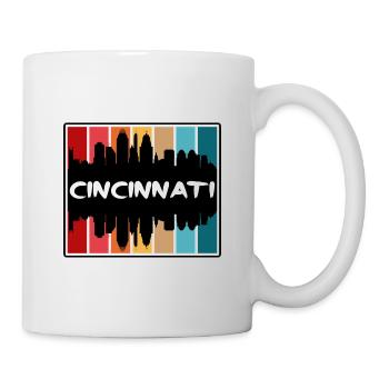 Cincinnati Ohio Usa Skyline Silhouette Travel Souv - Mug - white - Right