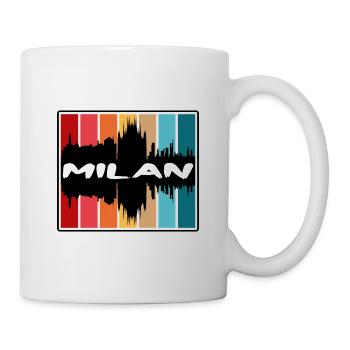 Milan Italy Skyline Silhouette Travel Souvenir - Mug - white - Right