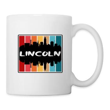 Lincoln Nebraska USA Skyline Silhouette Reisen Sou - Tasse - Weiß - Rechts