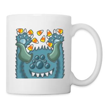cheerful fluffy monster - Mug - white - Right