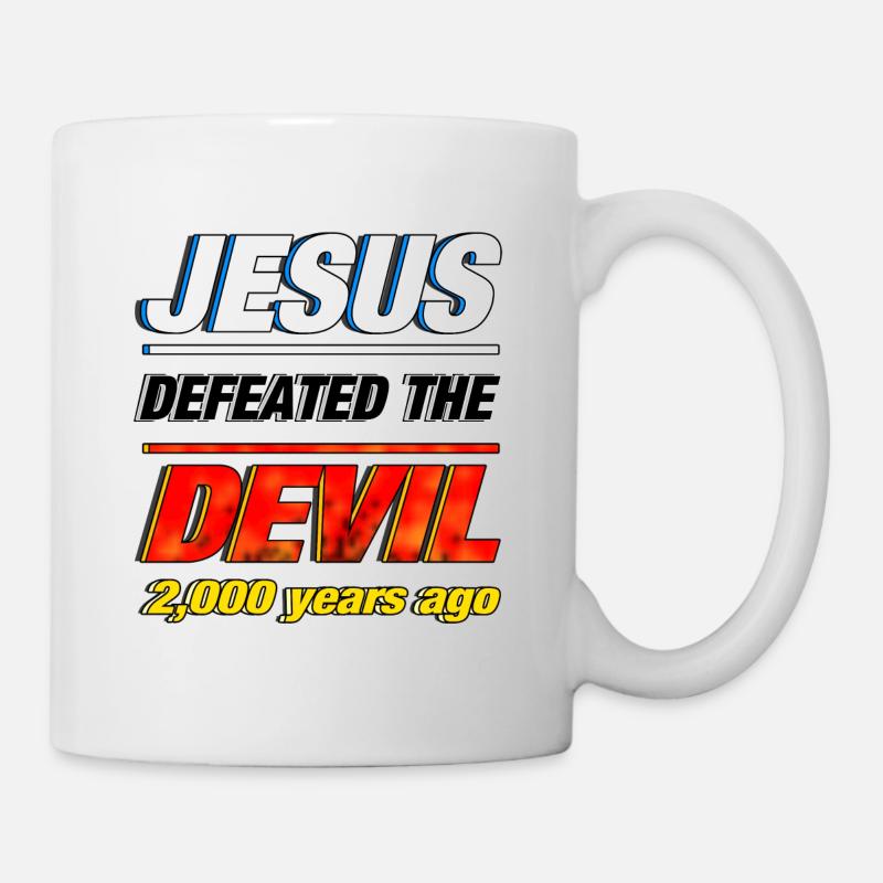 Jesus Defeated the Devil - Mug - white