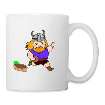 a viking play football - Mug - white - Right