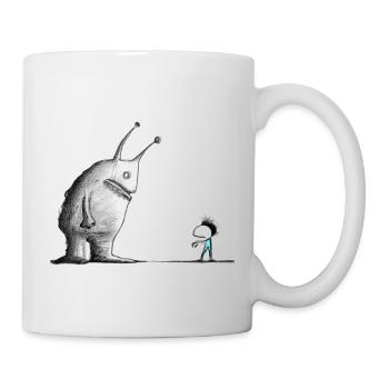 Humain et monstre - Mug blanc - blanc - Droite