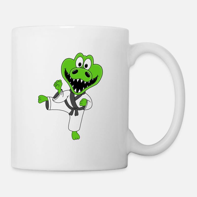 KROKODIL - KARATE - JUDO - SPORT - TIER - Tasse - Weiß