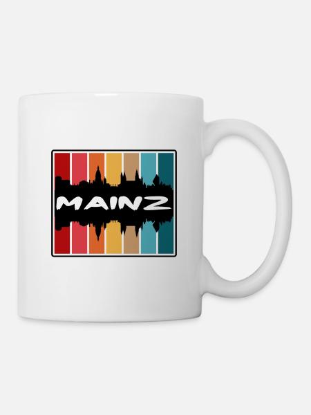 Mainz Deutschland Skyline Silhouette Reisesouvenir - Tasse - Weiß