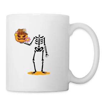Squelette de citrouille Halloween Flower Power - Mug blanc - blanc - Droite
