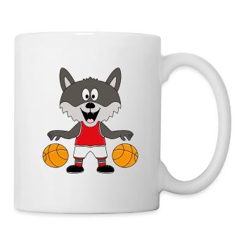 WOLF - BASKETBALL - SPORT - TIER - BABY - Tasse - Weiß - Rechts