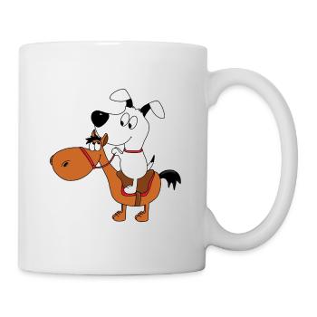 HUND - PFERD - PONY - REITEN - TIERE - Tasse - Weiß - Rechts