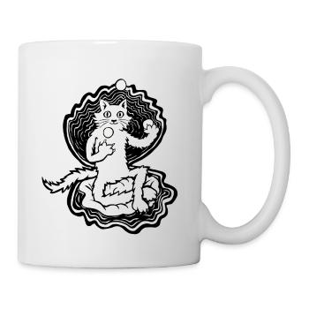 Muschelkatze - Tasse - Weiß - Rechts