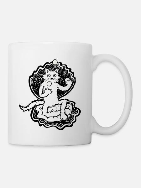 Muschelkatze - Tasse - Weiß