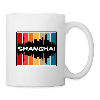 Shanghai Chine Skyline Silhouette Voyage Souvenir - Mug blanc - blanc - Droite