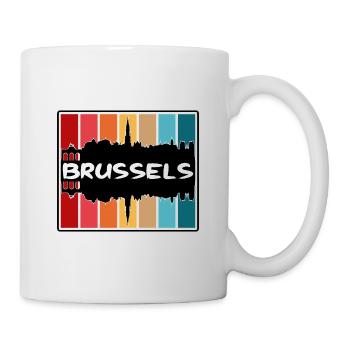 Brussels Belgium Skyline Silhouette Travel Souveni - Mug - white - Right