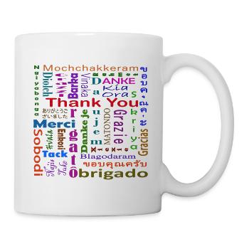 Thank You square - Mug blanc - blanc - Droite