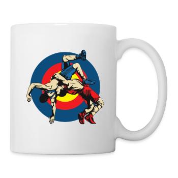 Ringen Ringer Kampfsport Kraftsport Sport Geschenk - Tasse - Weiß - Rechts