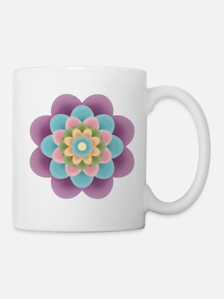 Flower Mandala - Tasse - Weiß