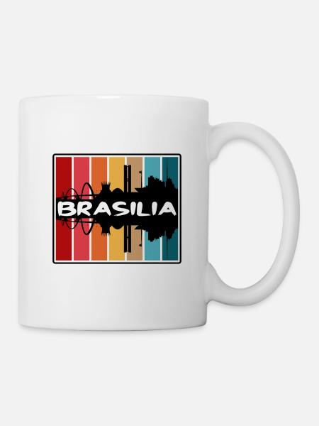 Brasilia Brasilien Skyline Silhouette Reisesouvenir - Tasse - Weiß