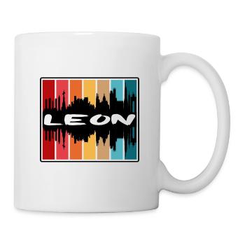 Leon Mexiko Skyline Silhouette Reise Souvenir - Tasse - Weiß - Rechts