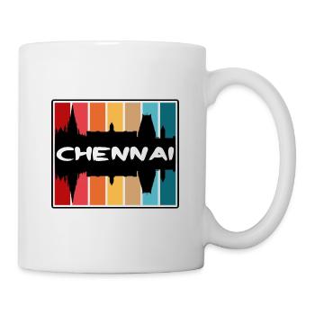 Chennai Inde Skyline Silhouette Souvenir de voyage - Mug blanc - blanc - Droite