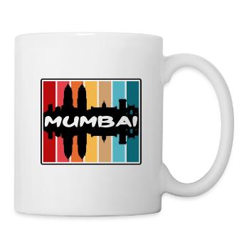 Mumbai India Skyline Silhouette Travel Souvenir - Mug - white - Right