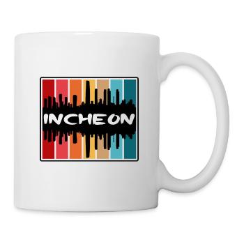 Incheon Corée du Sud Skyline Silhouette Travel Souv - Mug blanc - blanc - Droite