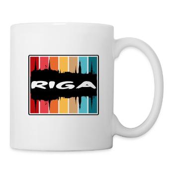 Riga Latvia Skyline Silhouette Travel Souvenir - Mug - white - Right