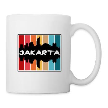 Jakarta Indonesia Skyline Silhouette Travel Souven - Mug - white - Right