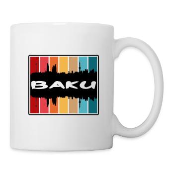 Baku Azerbaijan Skyline Silhouette Travel Souvenir - Mug - white - Right