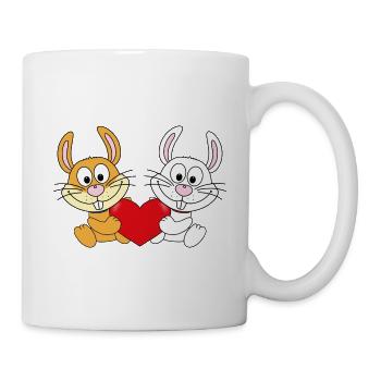 HASEN - KANINCHEN - LIEBE - LOVE - TIERE - Tasse - Weiß - Rechts
