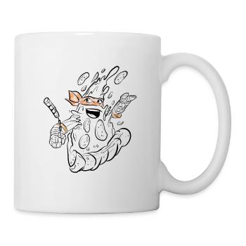 Turtle pizza parody ninja sketch - Mug - white - Right