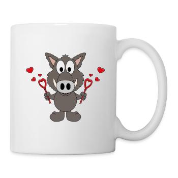 SEIFENBLASEN - LIEBE - WILDSCHWEIN - TIER - BABY - Tasse - Weiß - Rechts