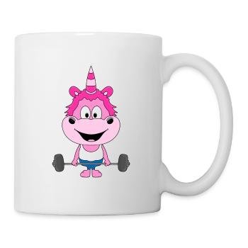 EINHORN - FITNESS - BODYBUILDING - GEWICHTHEBER - Tasse - Weiß - Rechts