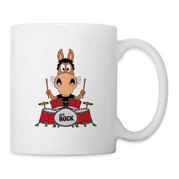 SCHLAGZEUGER - MUSIK - PFERD - PONY - ROCK - Tasse - Weiß - Rechts
