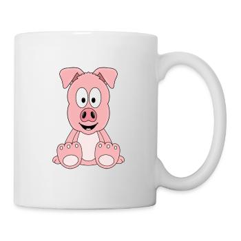 SCHWEIN - TIER - KIND - BABY - Tasse - Weiß - Rechts