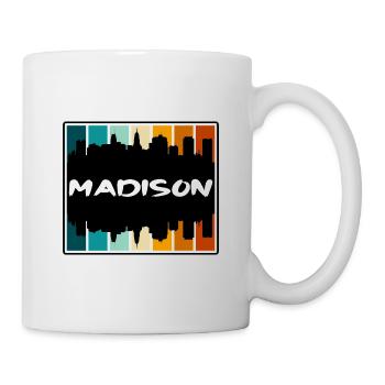 Madison Wisconsin USA Skyline Silhouette Reisen So - Tasse - Weiß - Rechts