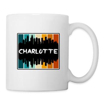 Charlotte North Carolina Usa Skyline Silhouette Tr - Mug - white - Right