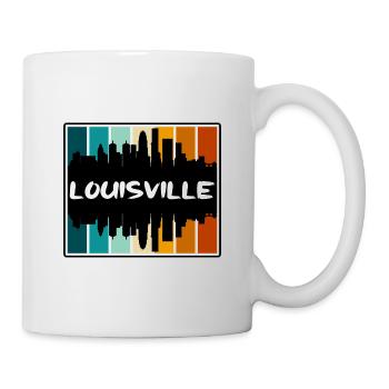 Louisville Kentucky USA Skyline Silhouette Reisen - Tasse - Weiß - Rechts