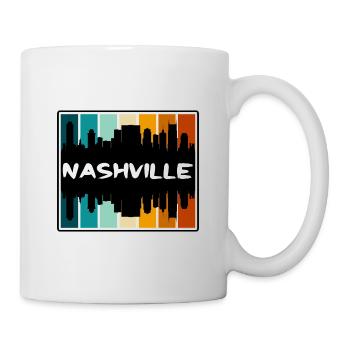 Nashville Tennessee USA Skyline Silhouette Reisen - Tasse - Weiß - Rechts