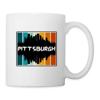 Pittsburgh Pennsylvania Usa Skyline Silhouette Tra - Tasse - Weiß - Rechts