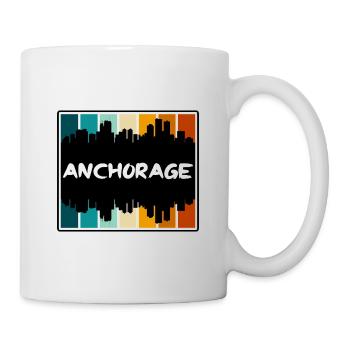 Anchorage Alaska Usa Skyline Silhouette Travel Sou - Tasse - Weiß - Rechts