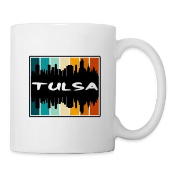 Tulsa Oklahoma Usa Skyline Silhouette Travel Souve - Mug - white - Right