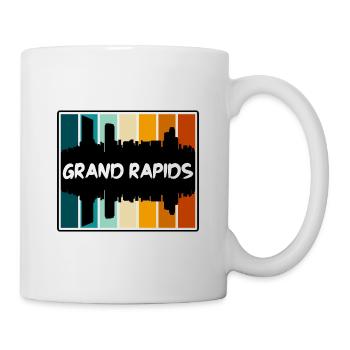 Grand Rapids Michigan États-Unis Skyline Silhouette Trave - Mug blanc - blanc - Droite
