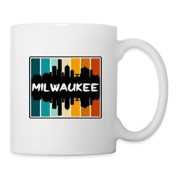 Milwaukee Wisconsin USA Skyline Silhouette Reisen - Tasse - Weiß - Rechts