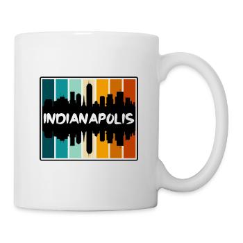 Indianapolis Indiana USA Skyline Silhouette Reisen - Tasse - Weiß - Rechts